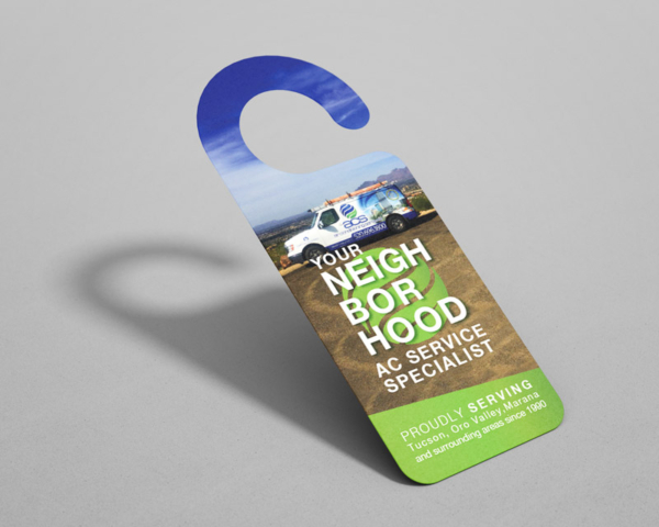 Print marketing, door hanger design for an air conditioning company