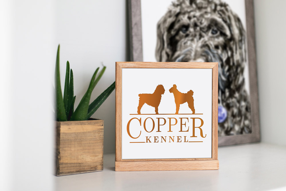 Copper Kennel, Logo design for a Spanish Water Dog breeder