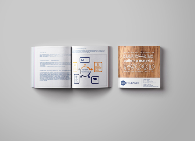 Sales Brochure for an insurance company specializing in the wood and manufacturing industry
